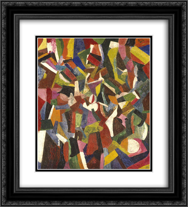 Composition VI 20x22 Black Ornate Wood Framed Art Print Poster with Double Matting by Bruce, Patrick Henry