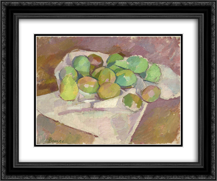 Plums 24x20 Black Ornate Wood Framed Art Print Poster with Double Matting by Bruce, Patrick Henry