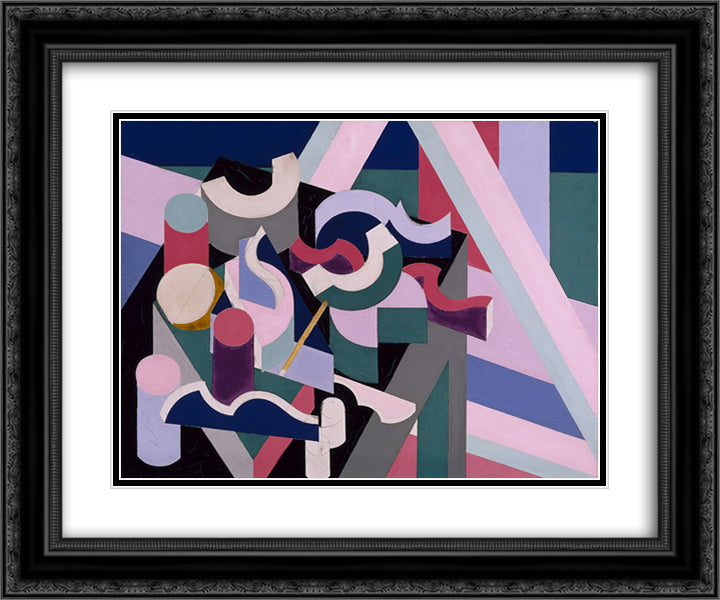 Still-life 24x20 Black Ornate Wood Framed Art Print Poster with Double Matting by Bruce, Patrick Henry