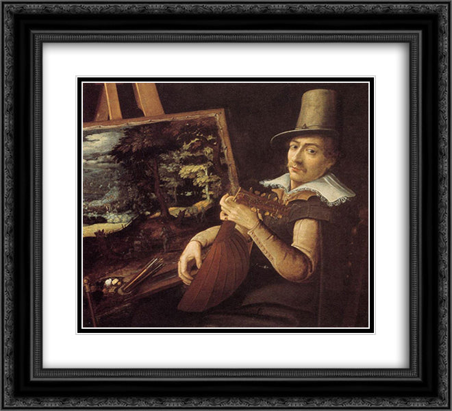 Self-Portrait 22x20 Black Ornate Wood Framed Art Print Poster with Double Matting by Bril, Paul
