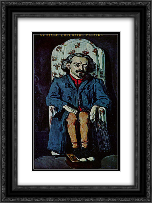 Achille Emperaire 18x24 Black Ornate Wood Framed Art Print Poster with Double Matting by Cezanne, Paul