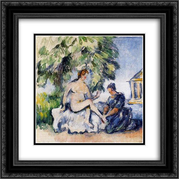 Bathsheba 20x20 Black Ornate Wood Framed Art Print Poster with Double Matting by Cezanne, Paul