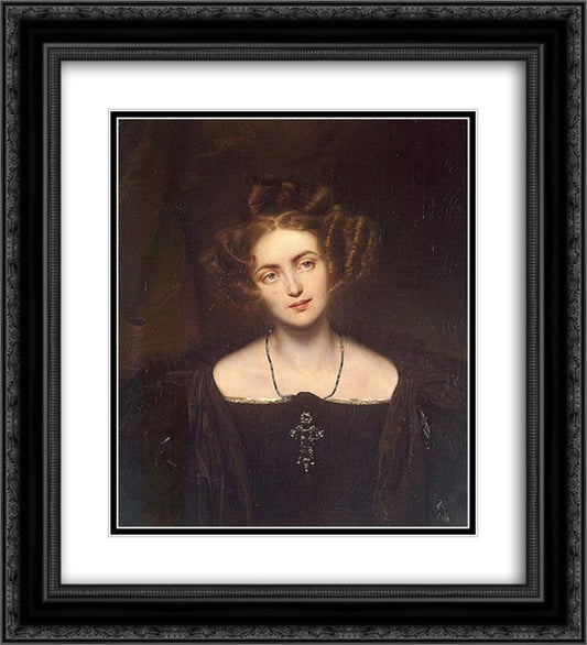 Portrait of Henrietta Sontag 20x22 Black Ornate Wood Framed Art Print Poster with Double Matting by Delaroche, Paul