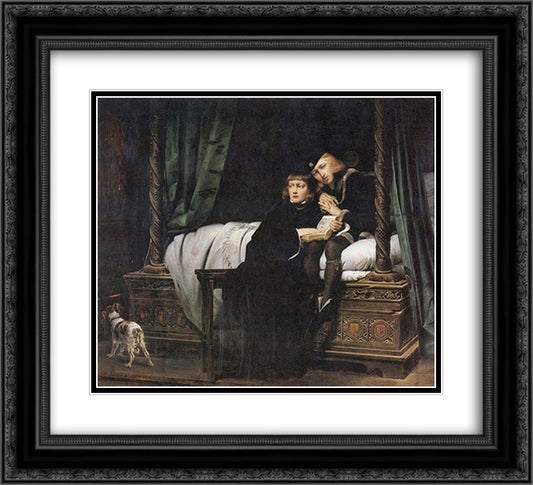 The Children of Edward 22x20 Black Ornate Wood Framed Art Print Poster with Double Matting by Delaroche, Paul