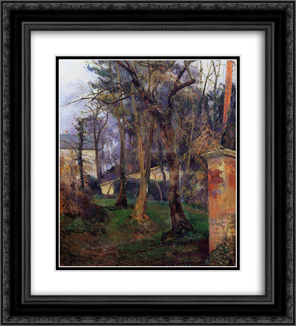 Abandoned garden in Rouen 20x22 Black Ornate Wood Framed Art Print Poster with Double Matting by Gauguin, Paul
