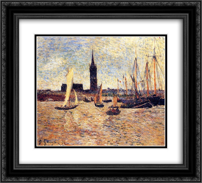 Bordeaux Harbour 22x20 Black Ornate Wood Framed Art Print Poster with Double Matting by Gauguin, Paul