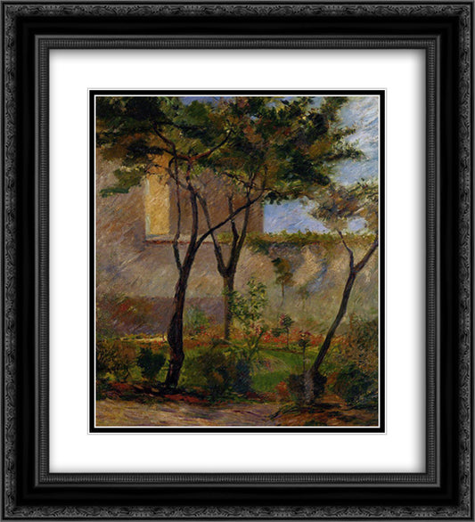 Corner of the garden rue Carsal 20x22 Black Ornate Wood Framed Art Print Poster with Double Matting by Gauguin, Paul