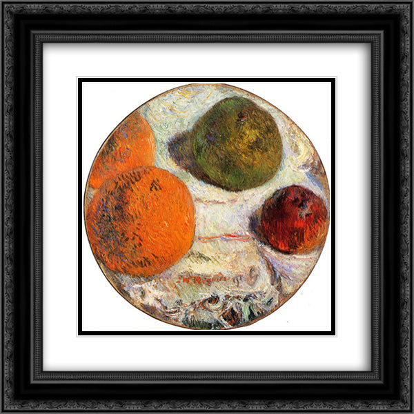 Fruit 20x20 Black Ornate Wood Framed Art Print Poster with Double Matting by Gauguin, Paul