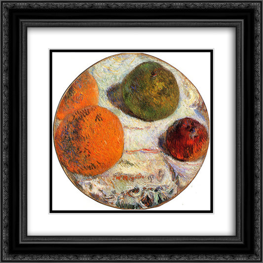 Fruit 20x20 Black Ornate Wood Framed Art Print Poster with Double Matting by Gauguin, Paul