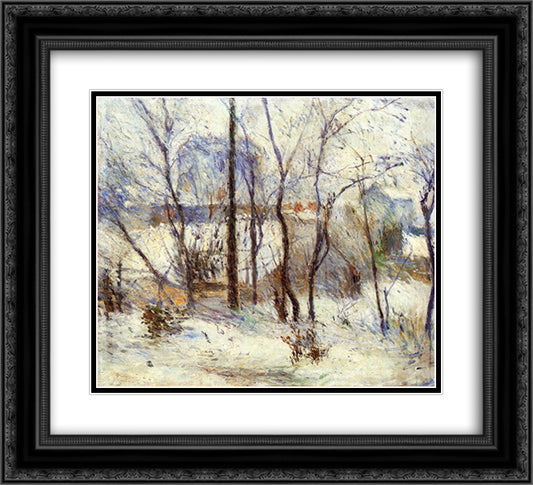 Garden under Snow 22x20 Black Ornate Wood Framed Art Print Poster with Double Matting by Gauguin, Paul