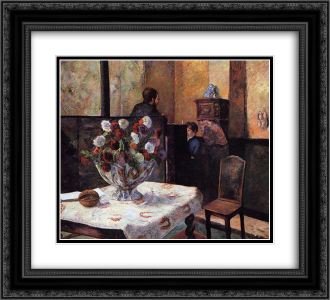 Interior of the Painter's House, rue Carcel 22x20 Black Ornate Wood Framed Art Print Poster with Double Matting by Gauguin, Paul