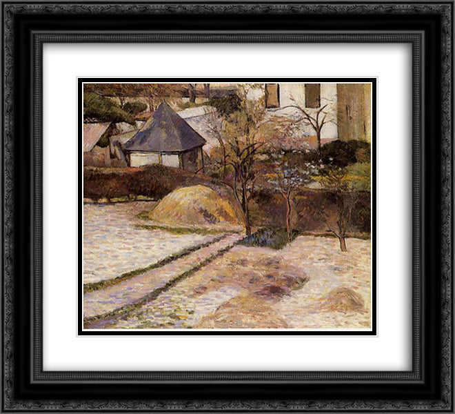 Landscape near Osny 22x20 Black Ornate Wood Framed Art Print Poster with Double Matting by Gauguin, Paul