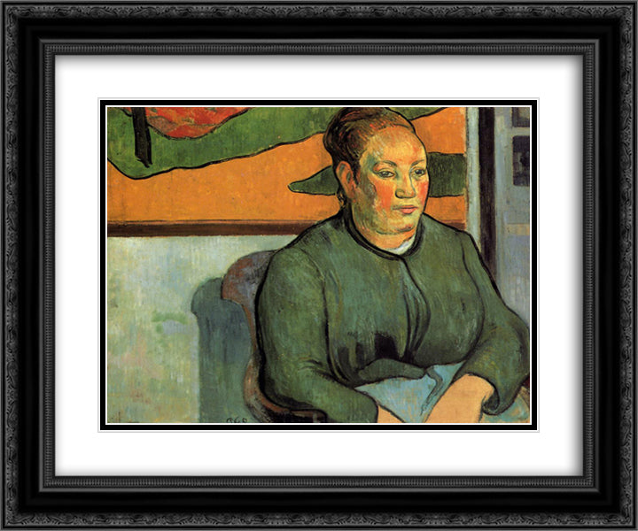 Madame Roulin 24x20 Black Ornate Wood Framed Art Print Poster with Double Matting by Gauguin, Paul