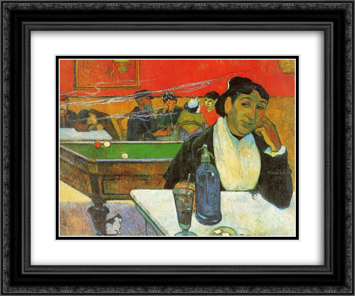 NIght Cafe in Arles (Madame Ginoux) 24x20 Black Ornate Wood Framed Art Print Poster with Double Matting by Gauguin, Paul