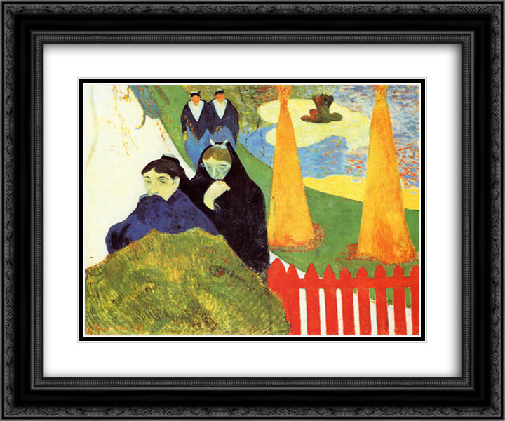 Old Women of Arles 24x20 Black Ornate Wood Framed Art Print Poster with Double Matting by Gauguin, Paul