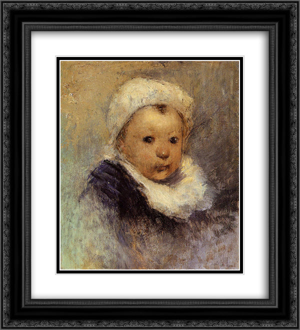 Portrait of a child (Aline Gauguin) 20x22 Black Ornate Wood Framed Art Print Poster with Double Matting by Gauguin, Paul
