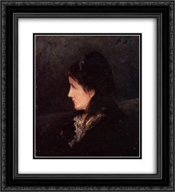 Portrait of Ingeborg Thaulow 20x22 Black Ornate Wood Framed Art Print Poster with Double Matting by Gauguin, Paul