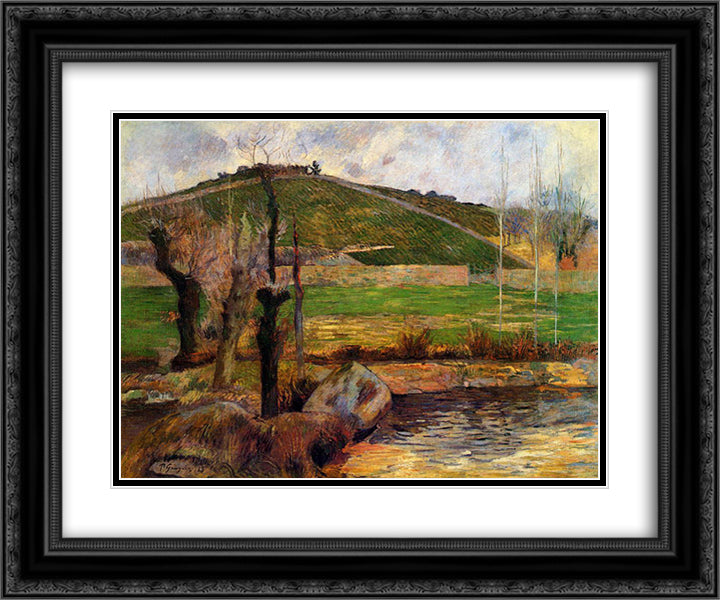 River Aven below moun Saint Marguerite 24x20 Black Ornate Wood Framed Art Print Poster with Double Matting by Gauguin, Paul