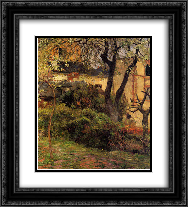 Rouen at spring 20x22 Black Ornate Wood Framed Art Print Poster with Double Matting by Gauguin, Paul