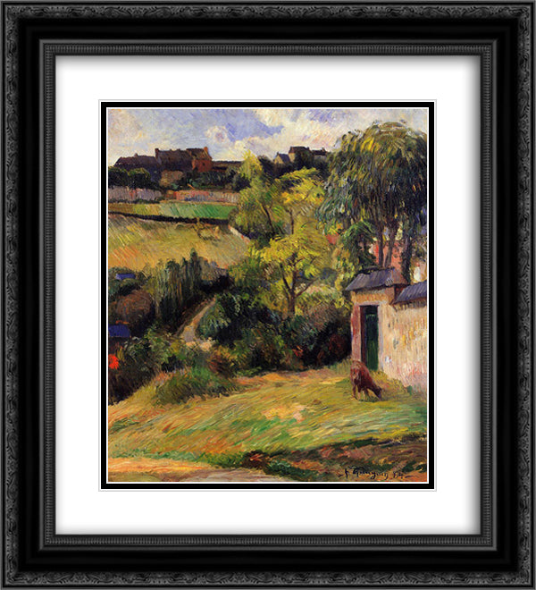 Rouen suburb 20x22 Black Ornate Wood Framed Art Print Poster with Double Matting by Gauguin, Paul