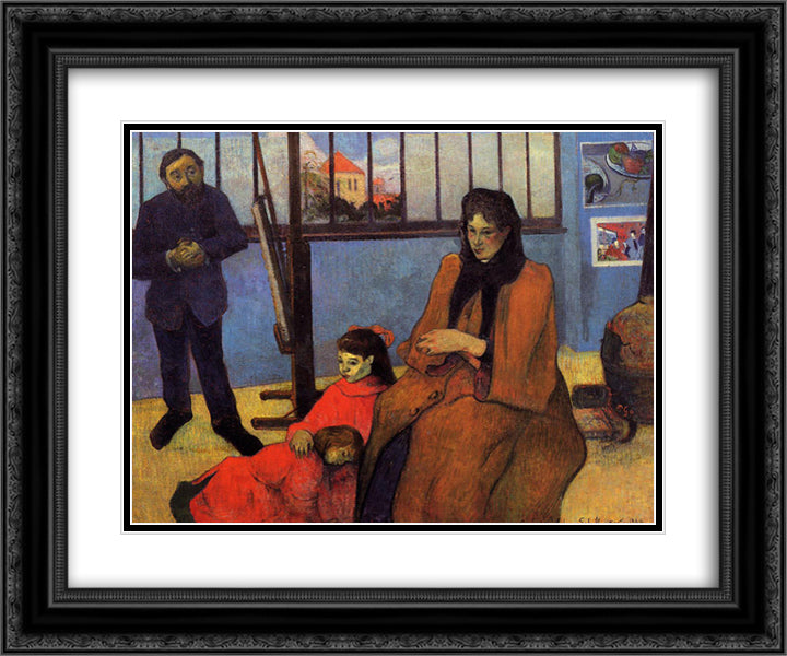 Schuffenecker Family 24x20 Black Ornate Wood Framed Art Print Poster with Double Matting by Gauguin, Paul