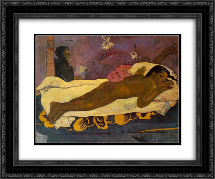 Spirit of the Dead Watching 24x20 Black Ornate Wood Framed Art Print Poster with Double Matting by Gauguin, Paul