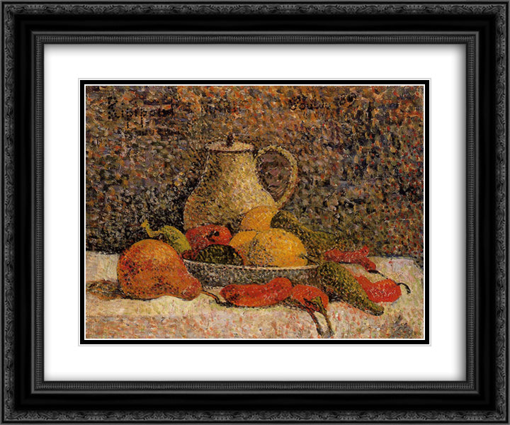 Still life Ripipont 24x20 Black Ornate Wood Framed Art Print Poster with Double Matting by Gauguin, Paul