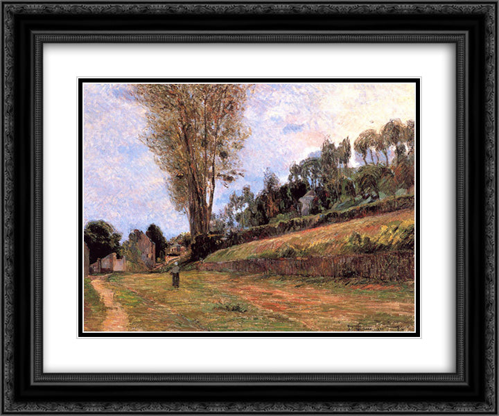Street in Rouen 24x20 Black Ornate Wood Framed Art Print Poster with Double Matting by Gauguin, Paul