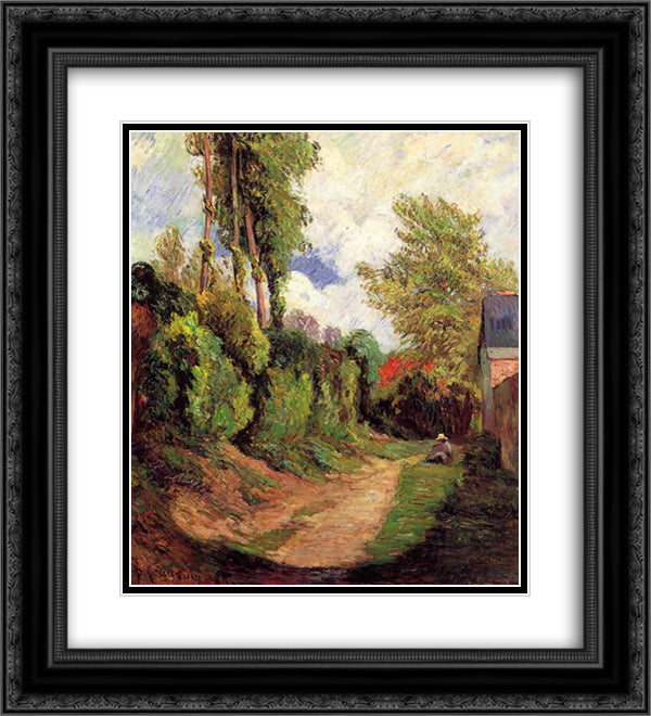 Sunken Lane 20x22 Black Ornate Wood Framed Art Print Poster with Double Matting by Gauguin, Paul