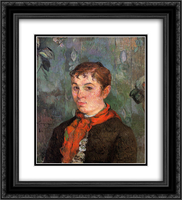 The boss's daughter 20x22 Black Ornate Wood Framed Art Print Poster with Double Matting by Gauguin, Paul