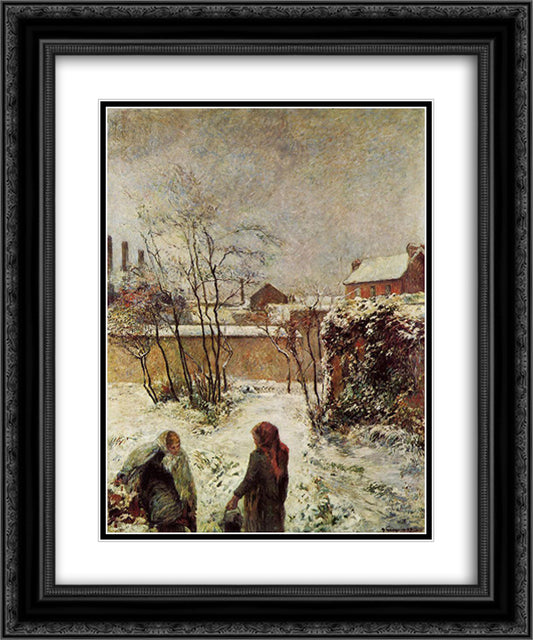 The garden in winter, rue Carcel 20x24 Black Ornate Wood Framed Art Print Poster with Double Matting by Gauguin, Paul