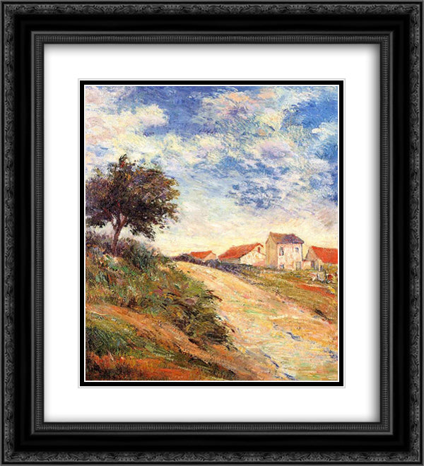 The road up 20x22 Black Ornate Wood Framed Art Print Poster with Double Matting by Gauguin, Paul
