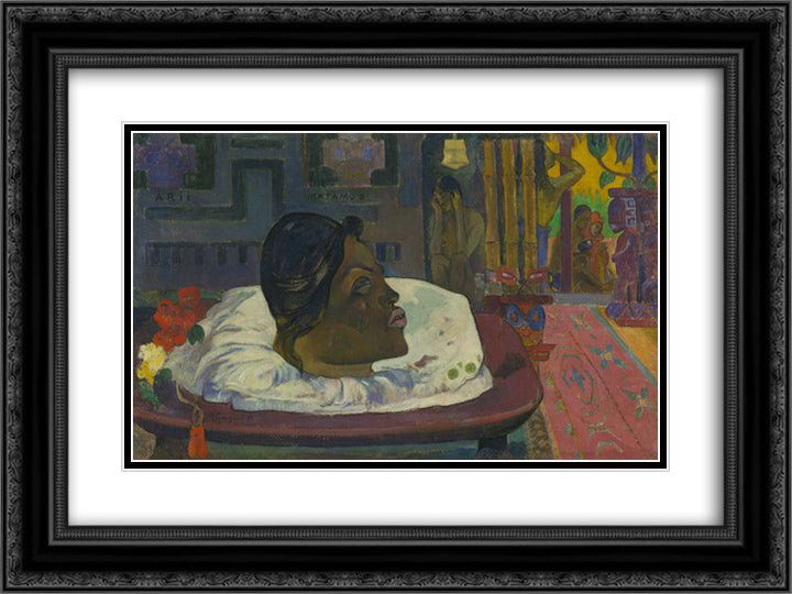 The Royal End 24x18 Black Ornate Wood Framed Art Print Poster with Double Matting by Gauguin, Paul