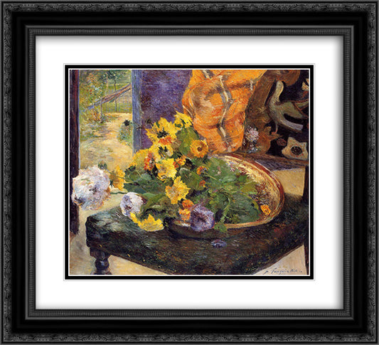 To Make a Bouquet 22x20 Black Ornate Wood Framed Art Print Poster with Double Matting by Gauguin, Paul