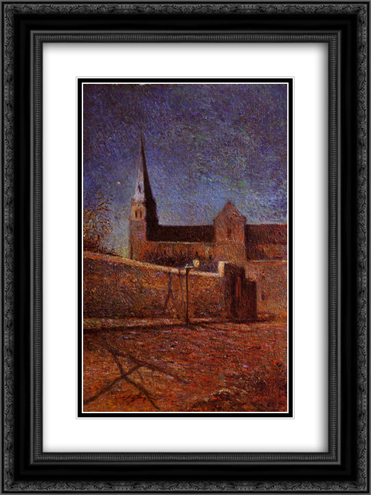 Vaugirard church 18x24 Black Ornate Wood Framed Art Print Poster with Double Matting by Gauguin, Paul