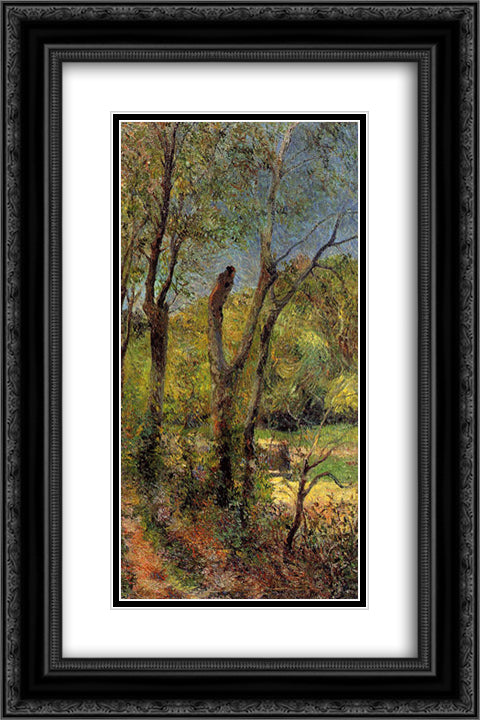 Willows 16x24 Black Ornate Wood Framed Art Print Poster with Double Matting by Gauguin, Paul
