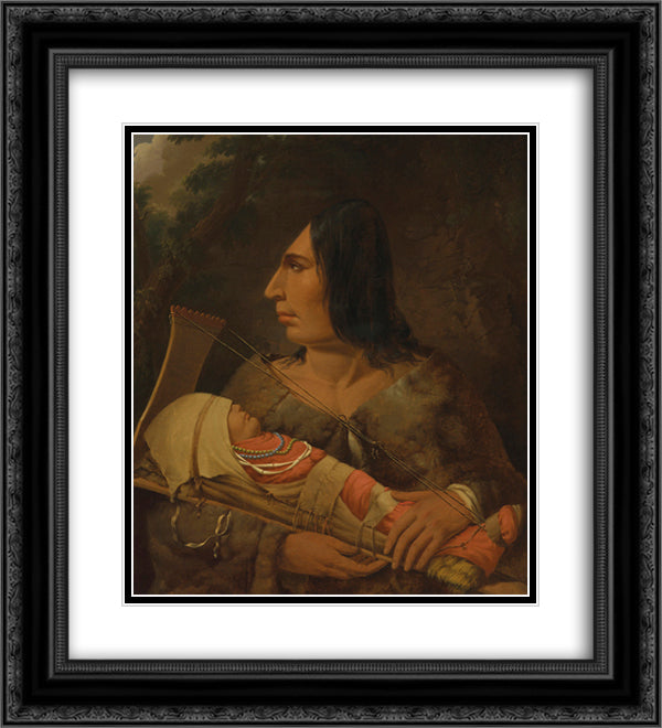 Flat Head Woman and Child 20x22 Black Ornate Wood Framed Art Print Poster with Double Matting by Kane, Paul