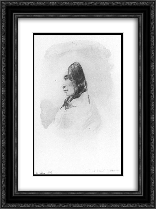 Flathead Woman 18x24 Black Ornate Wood Framed Art Print Poster with Double Matting by Kane, Paul