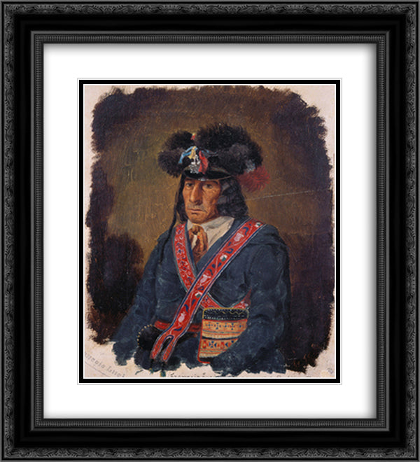 Francois Lucie, A Cree Half-Breed Guide 20x22 Black Ornate Wood Framed Art Print Poster with Double Matting by Kane, Paul