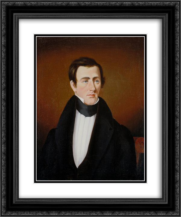 Freeman Schermerhorn Clench 20x24 Black Ornate Wood Framed Art Print Poster with Double Matting by Kane, Paul