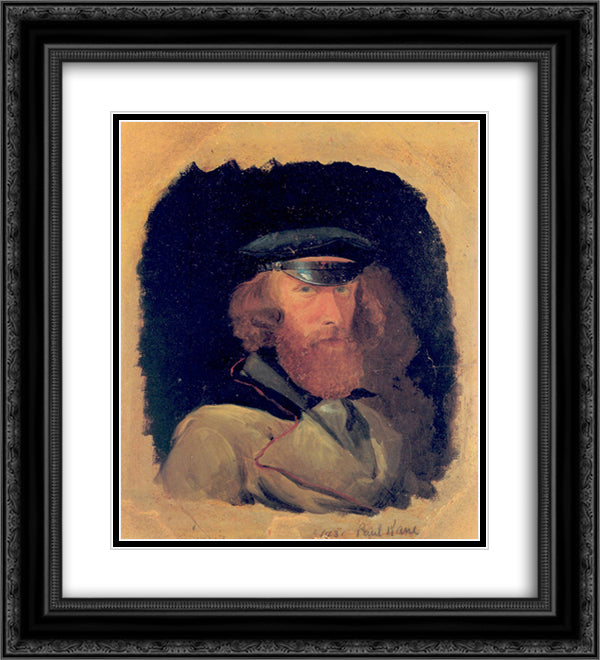 Self-portrait 20x22 Black Ornate Wood Framed Art Print Poster with Double Matting by Kane, Paul