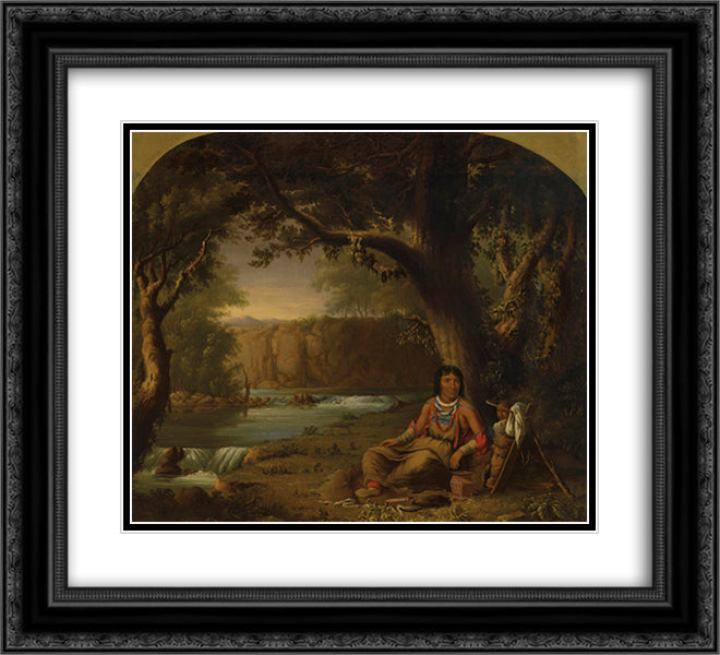 The Constant Sky, Saulteaux 22x20 Black Ornate Wood Framed Art Print Poster with Double Matting by Kane, Paul