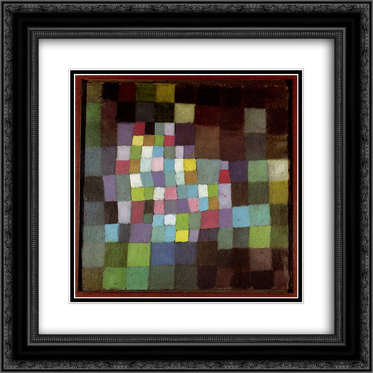 Abstraction with Reference to a Flowering Tree 20x20 Black Ornate Wood Framed Art Print Poster with Double Matting by Klee, Paul