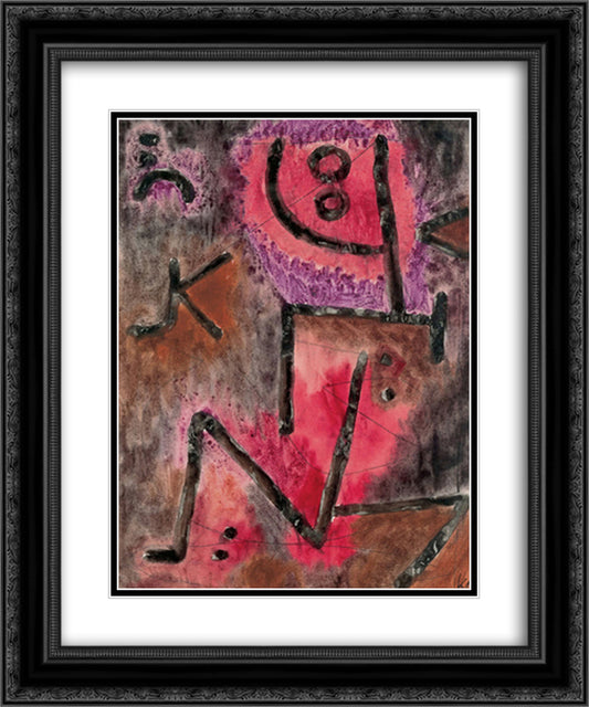 After annealing  20x24 Black Ornate Wood Framed Art Print Poster with Double Matting by Klee, Paul