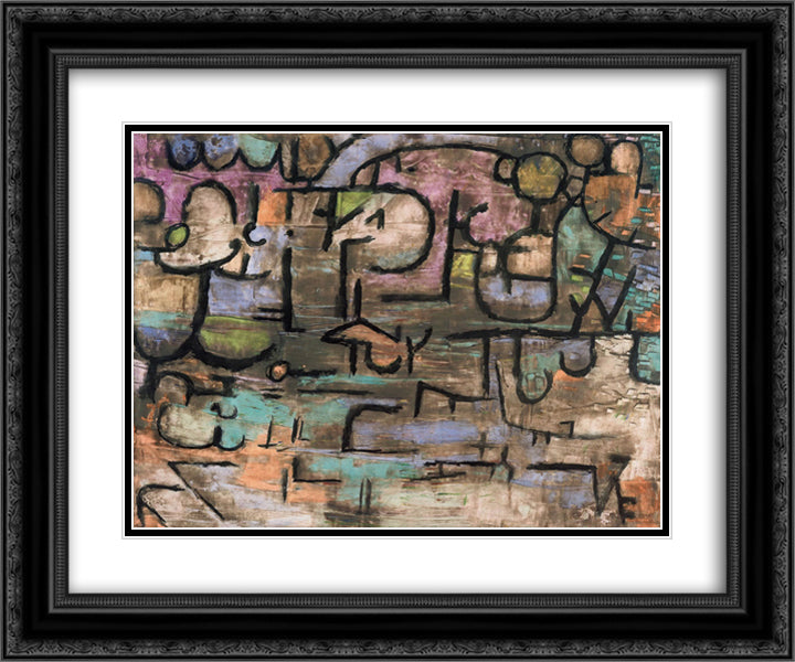 After the floods 24x20 Black Ornate Wood Framed Art Print Poster with Double Matting by Klee, Paul