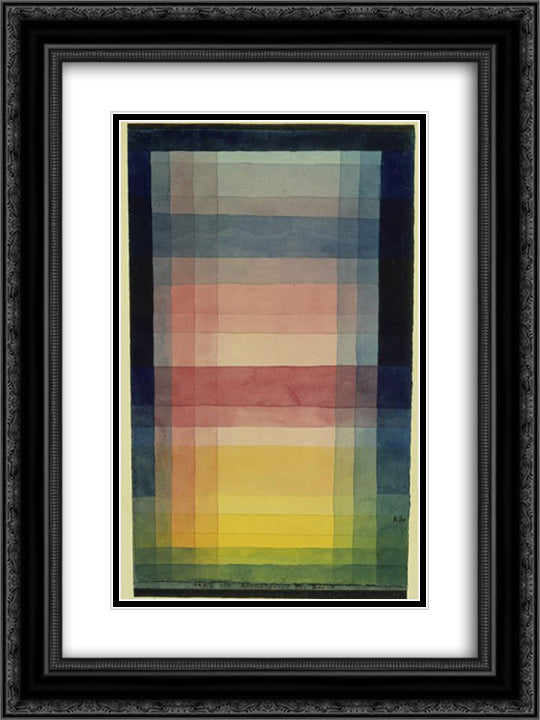 Architecture of the Plain 18x24 Black Ornate Wood Framed Art Print Poster with Double Matting by Klee, Paul