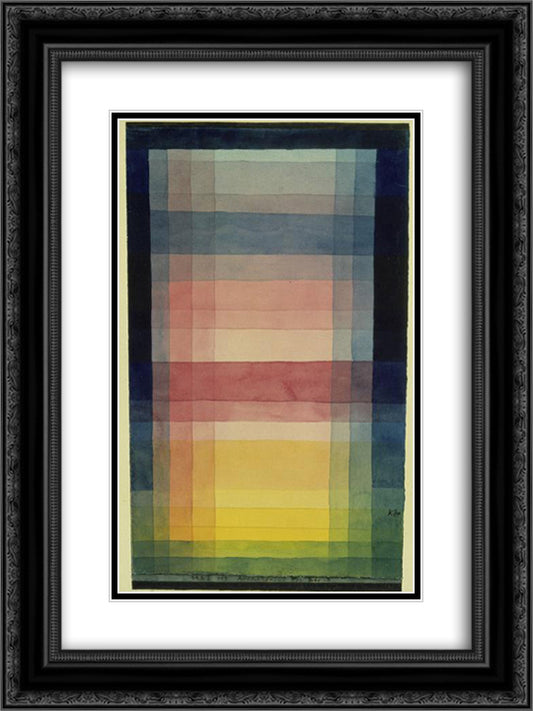 Architecture of the Plain 18x24 Black Ornate Wood Framed Art Print Poster with Double Matting by Klee, Paul