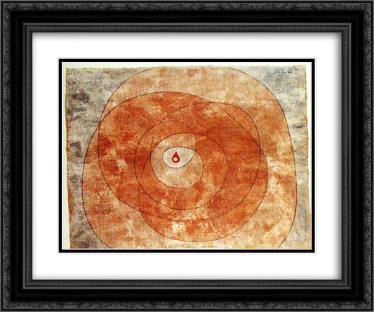 At the Core 24x20 Black Ornate Wood Framed Art Print Poster with Double Matting by Klee, Paul