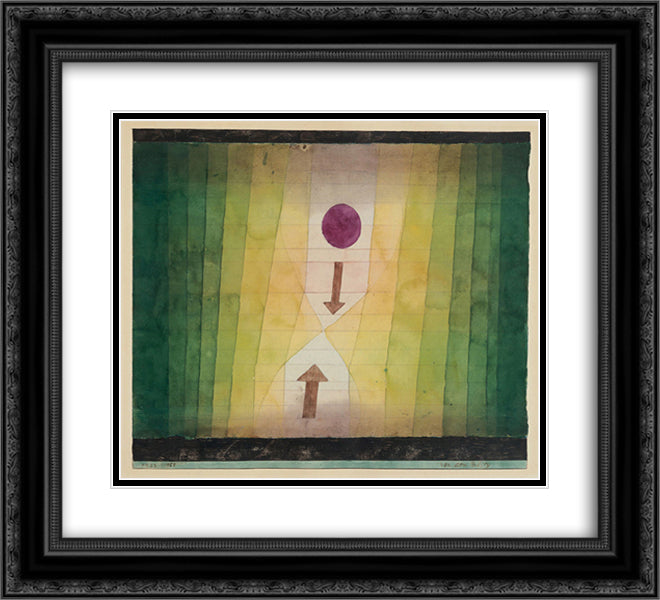 Before the Blitz 22x20 Black Ornate Wood Framed Art Print Poster with Double Matting by Klee, Paul