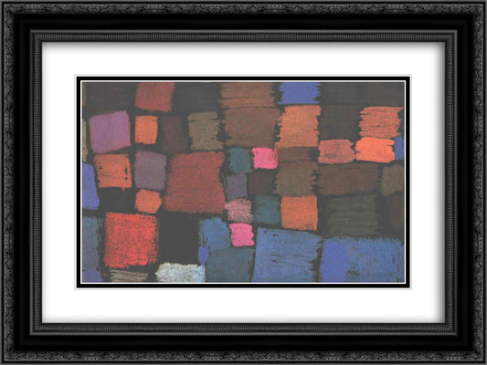 Coming to bloom 24x18 Black Ornate Wood Framed Art Print Poster with Double Matting by Klee, Paul